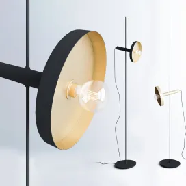 Whizz satin gold black portable lamp